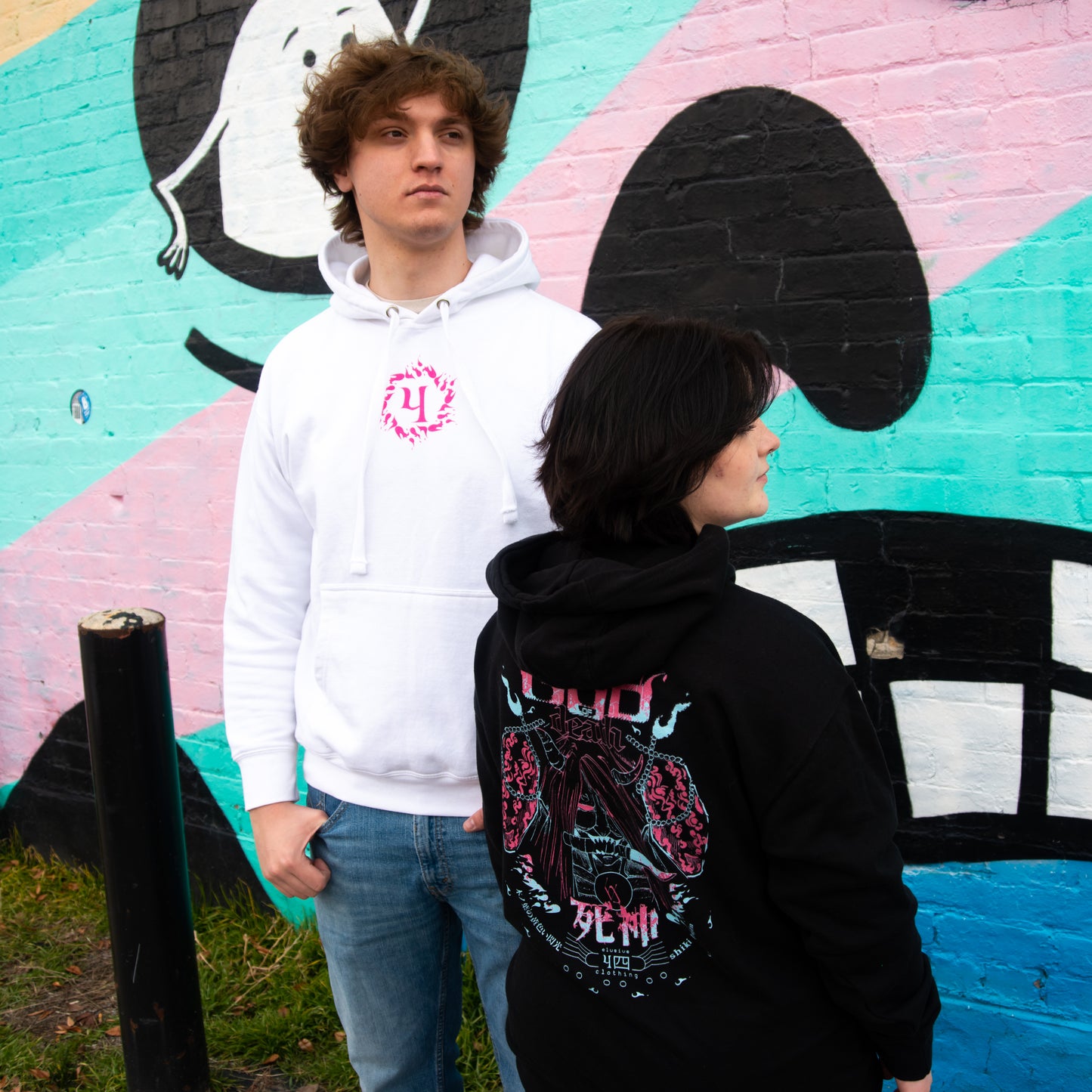 God of Death Hoodie / Naruto / Pink and Blue Print
